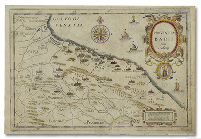 "Provincia Barii cum confinijs" Biblioteca Nazionale di Bari - Carte Geografiche